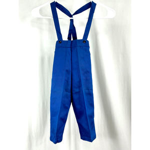 Vintage Kids Blue Overalls Button Front Elastic Waist No Tags
